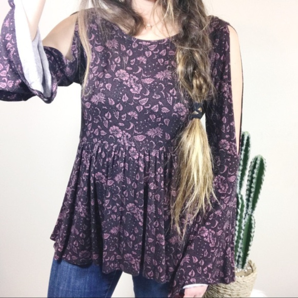 American Eagle boho babydoll bell sleeve top